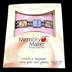 🆕NWT Memory Maker Photo Bracelet Silver-Tone Style M-0122 7” M/L Gift Idea